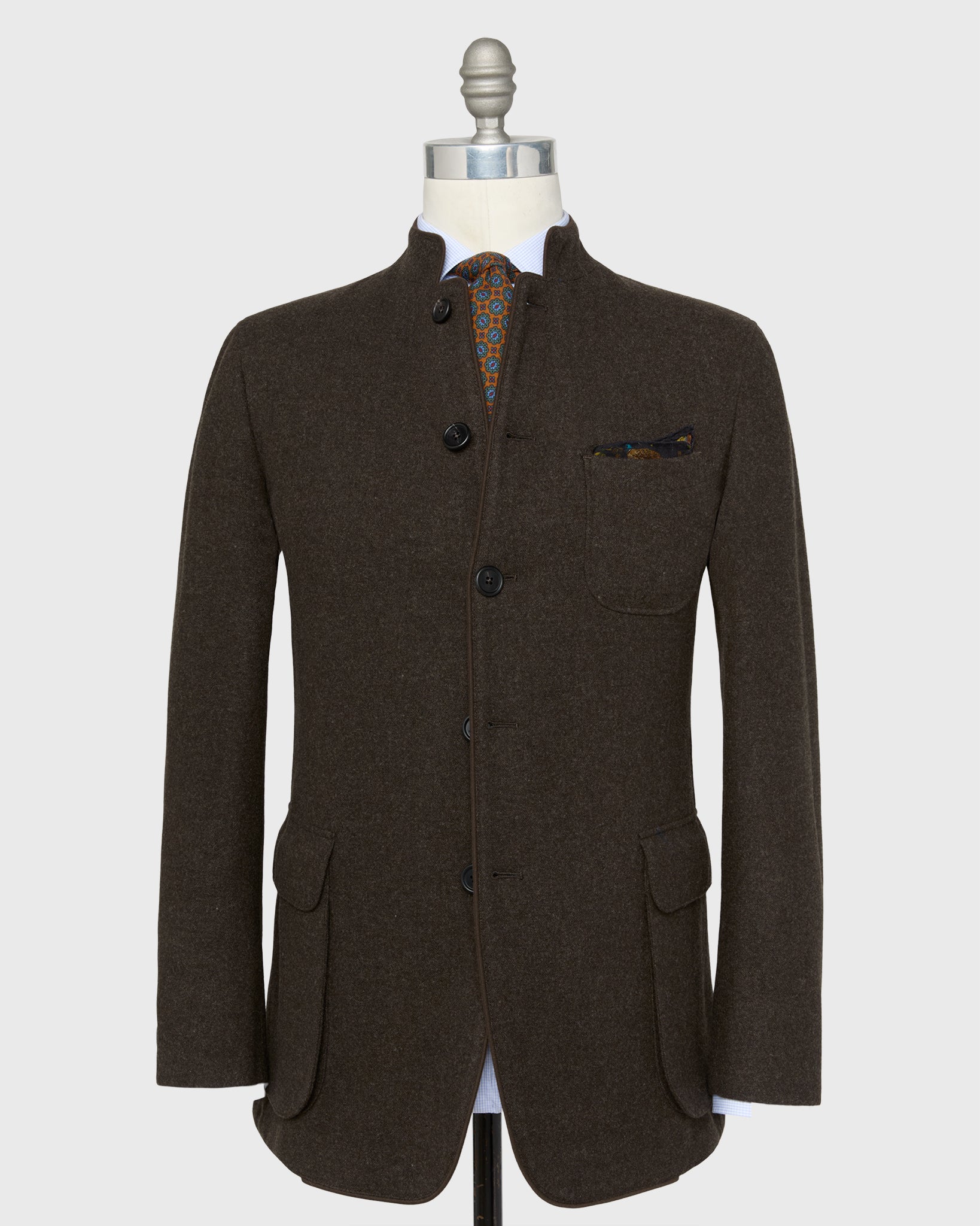 Tyrolean Jacket in Char Brown Loden Wool