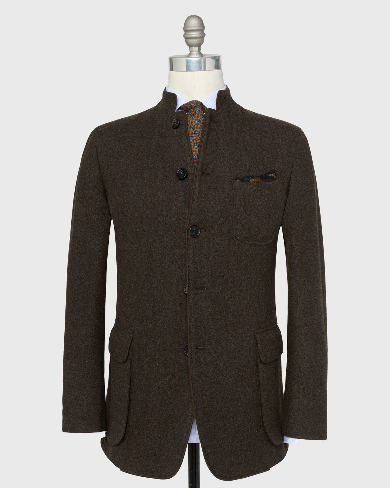 Tyrolean Jacket in Char Brown Loden Wool