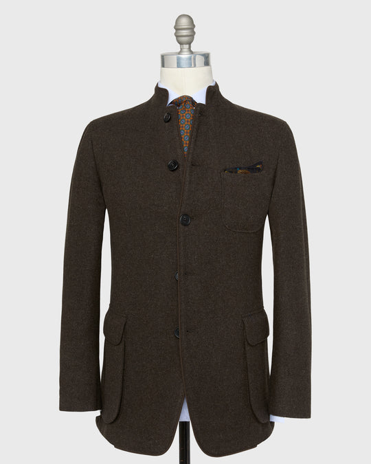 Tyrolean Jacket in Char Brown Loden Wool