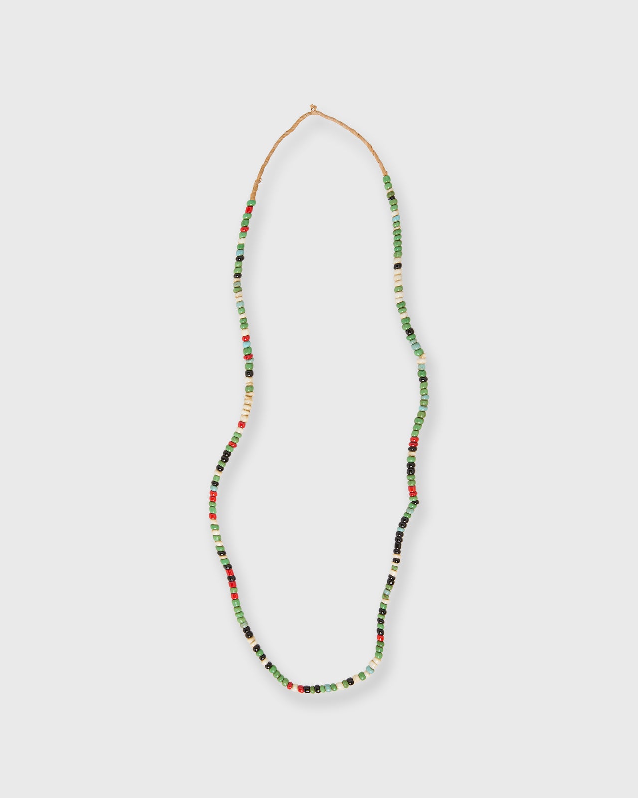 Very Small African Beads in Green/Red Multi