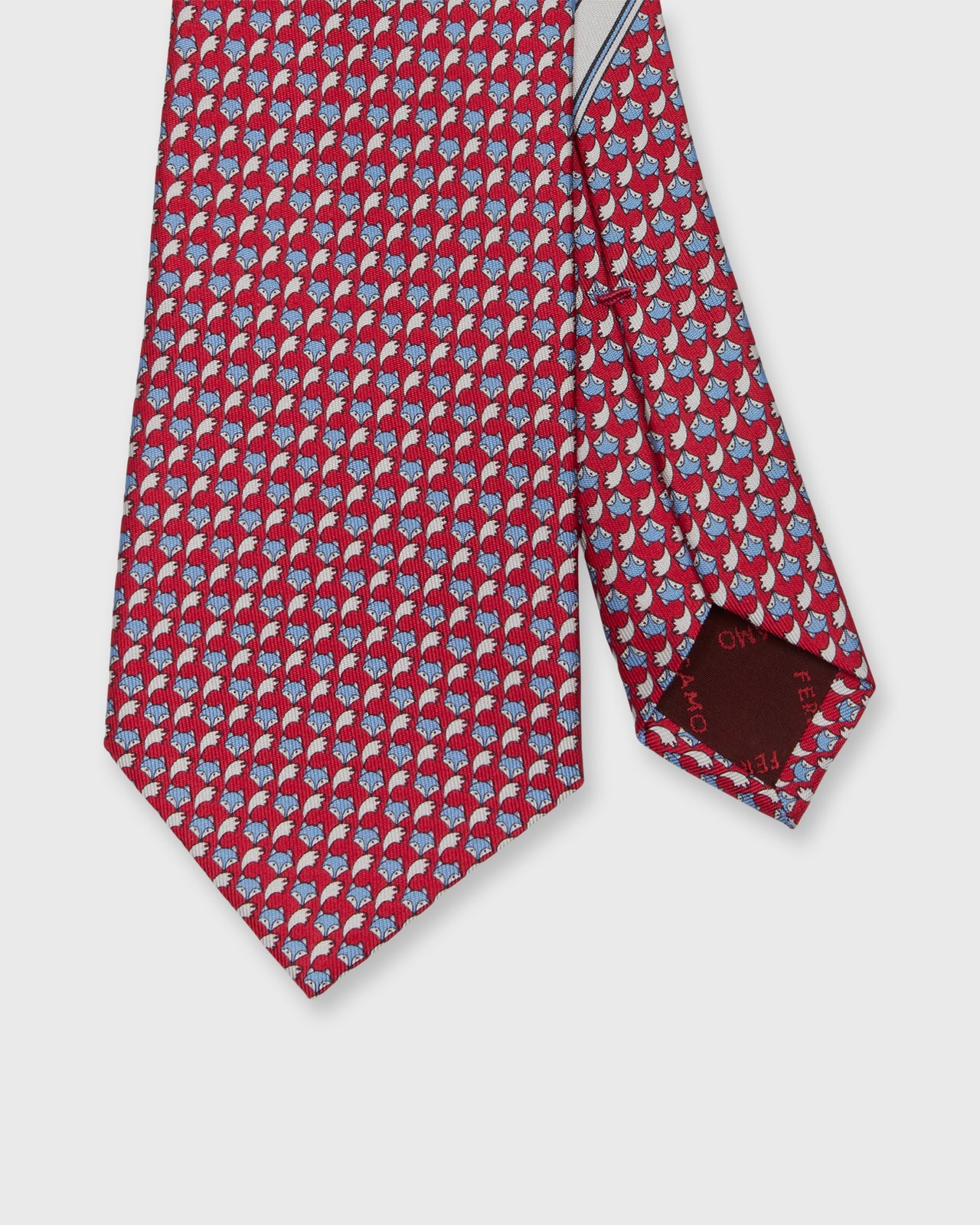 Silk Print Tie in Red Fox