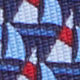 Silk Print Tie in Navy/Red Sailboat