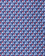 Load image into Gallery viewer, Silk Print Tie in Navy/Red Sailboat
