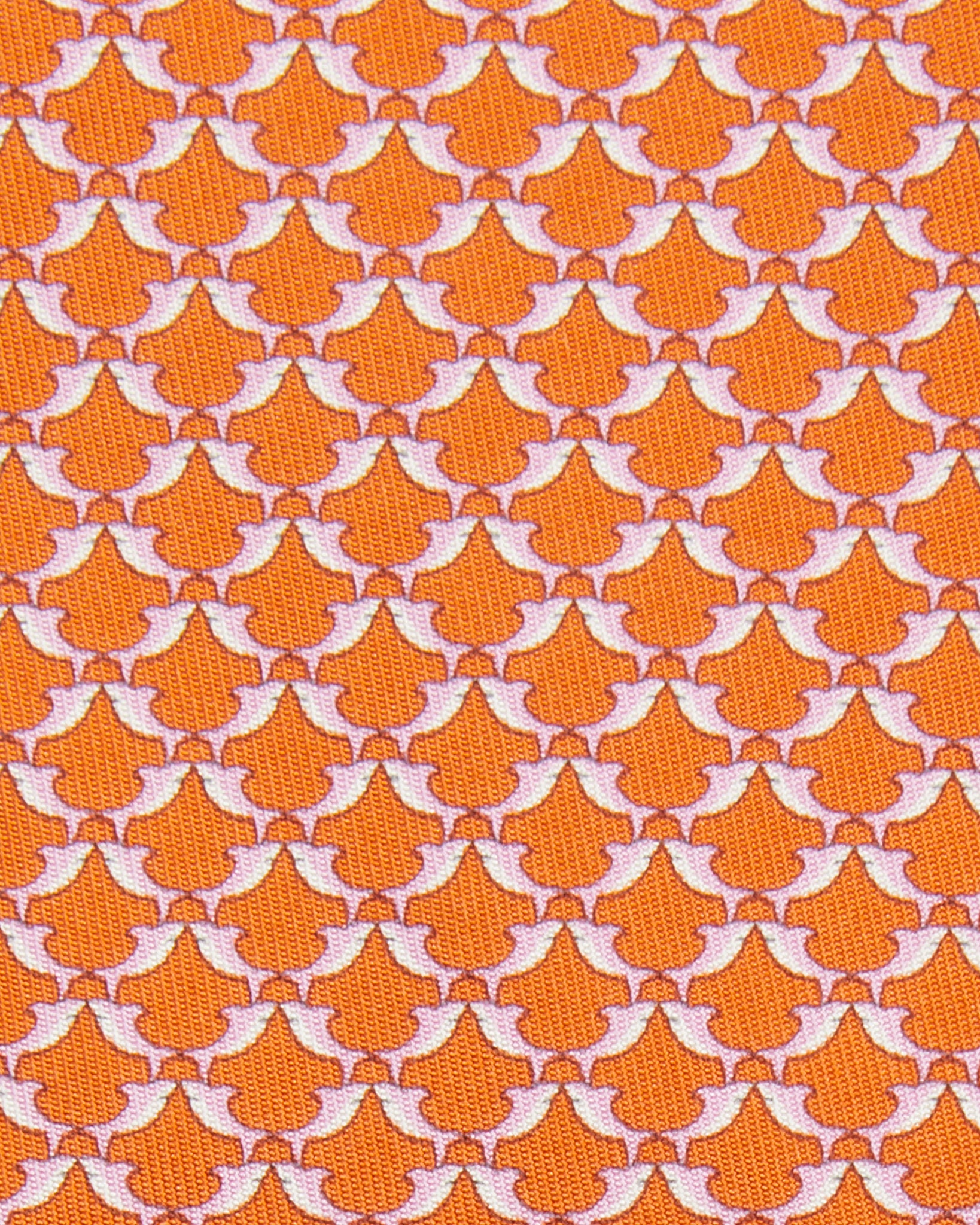 Silk Print Tie in Orange Shark