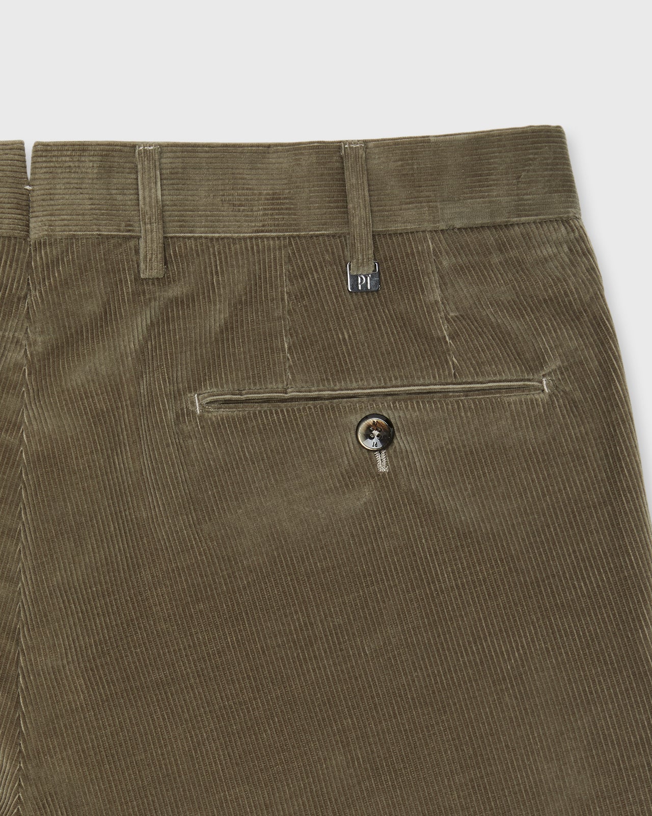 Slim Flat Front Trouser in Turtle Dove Stretch Corduroy