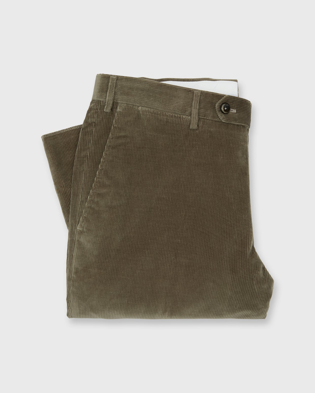 Slim Flat Front Trouser in Turtle Dove Stretch Corduroy