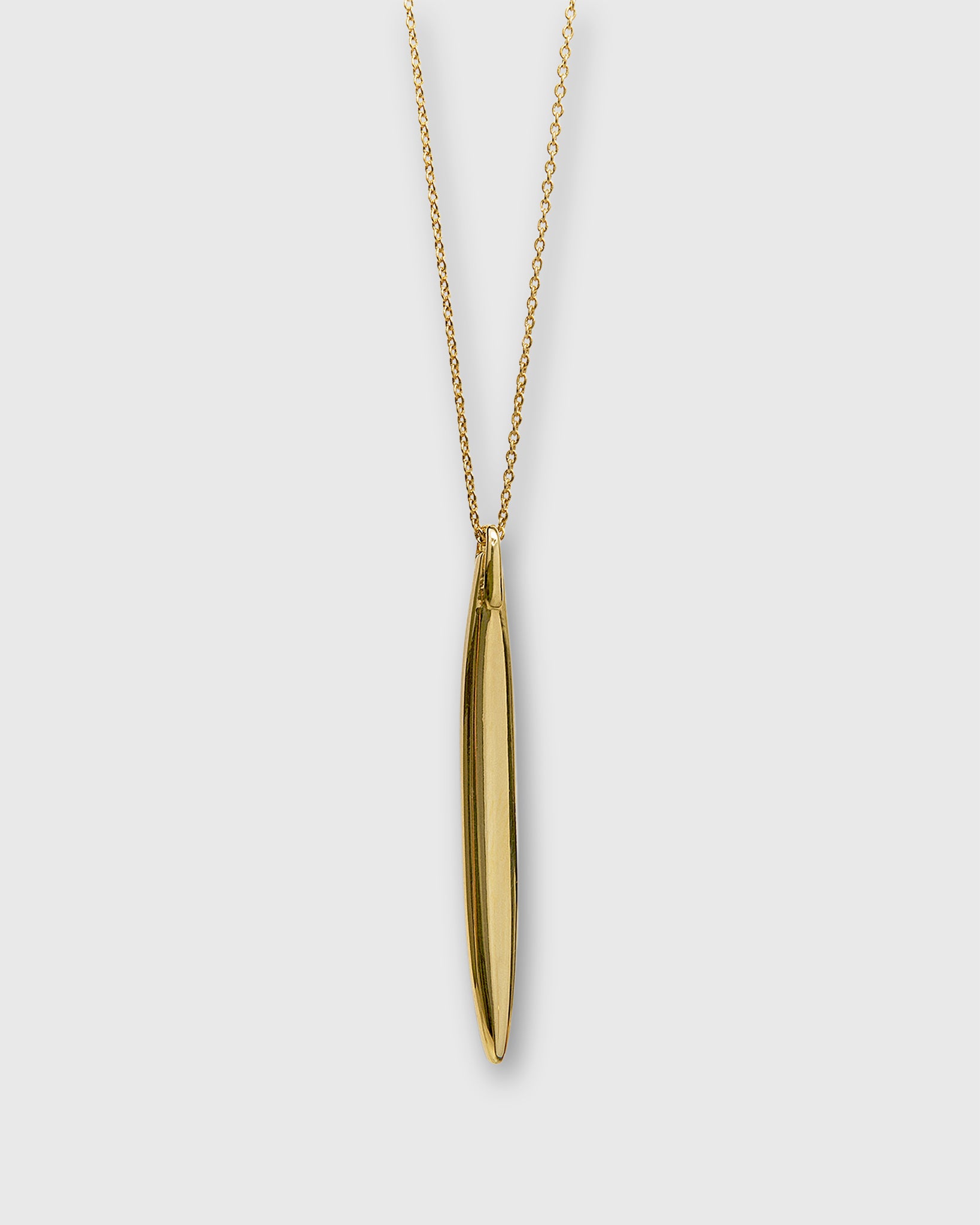 Long Drop Pendant Necklace in Gold