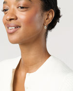 Load image into Gallery viewer, Teardrop Bead Hook Earrings in Silver
