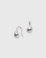 Load image into Gallery viewer, Teardrop Bead Hook Earrings in Silver
