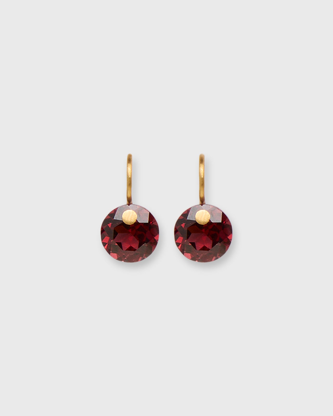 Extra Small Brilliant Earrings in Garnet