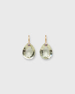 Load image into Gallery viewer, Pearshape Gem Earrings in Green Quartz/Tanzanite
