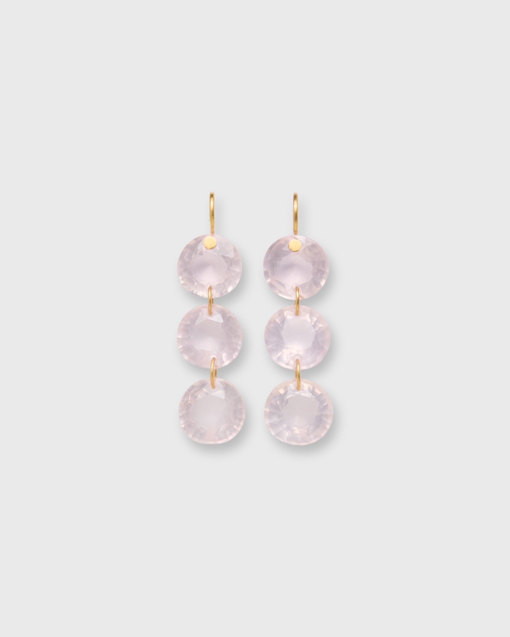 Rivieres Earrings in Rose Quartz