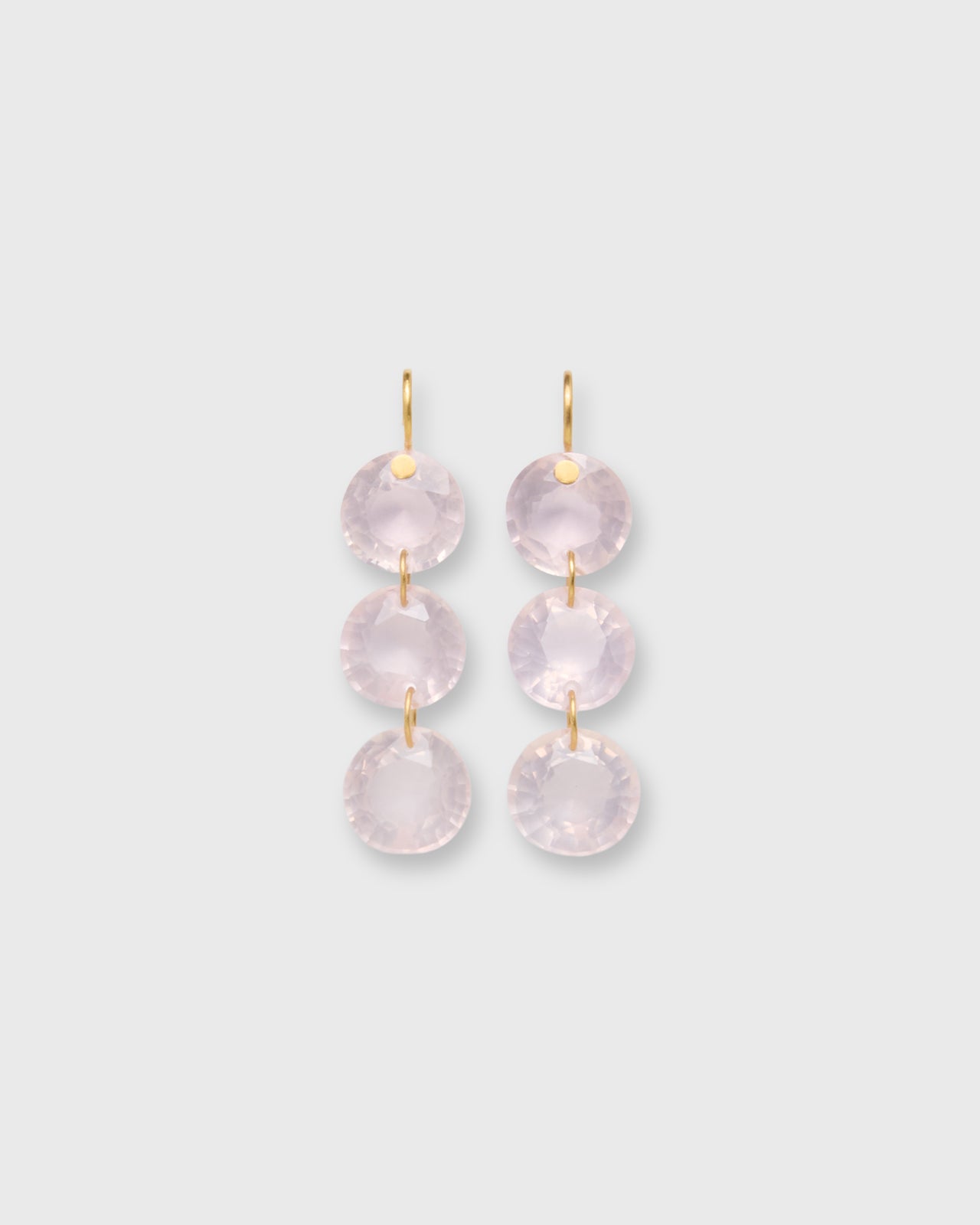 Rivieres Earrings in Rose Quartz