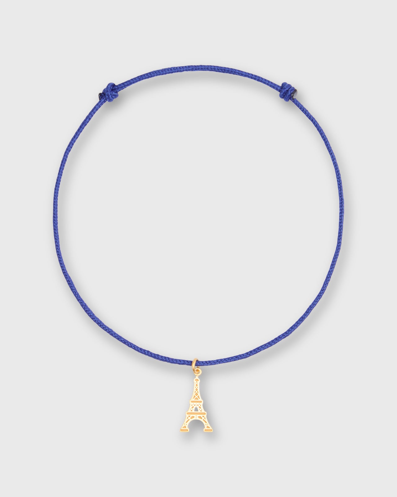 Eiffel Tower Charm Bracelet in Gold/Assorted Color Cord