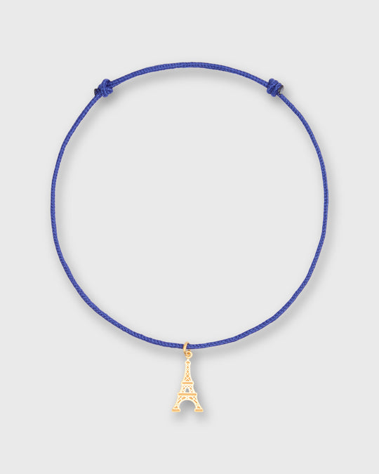 Eiffel Tower Charm Bracelet in Gold/Assorted Color Cord