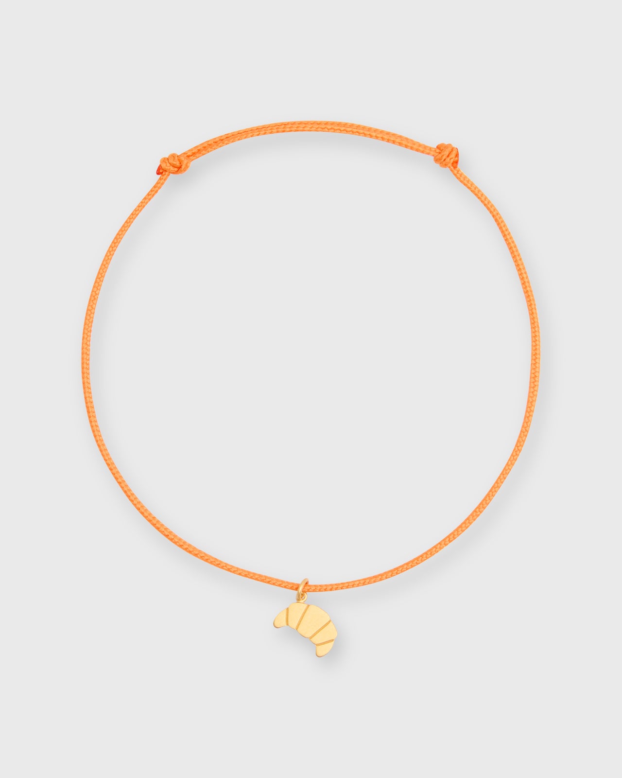 Croissant Charm Bracelet in Gold/Assorted Color Cord