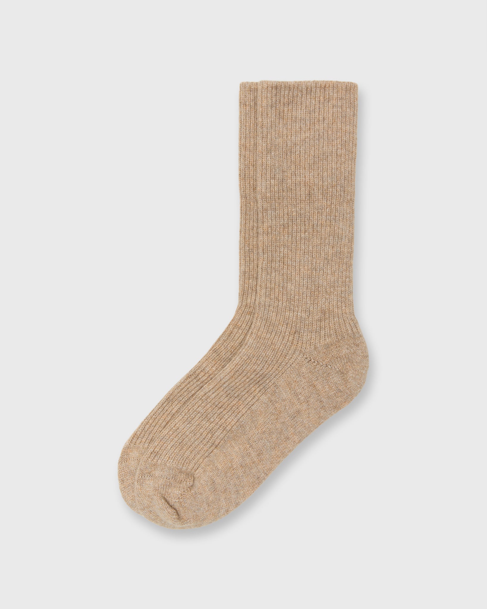 Cashmere Ribbed Socks in Oatmeal