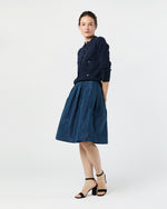 Load image into Gallery viewer, Cossie Skirt in Navy Nylon Taffeta
