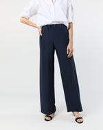 Load image into Gallery viewer, Kelly Pant in Navy Silk Crepe de Chine
