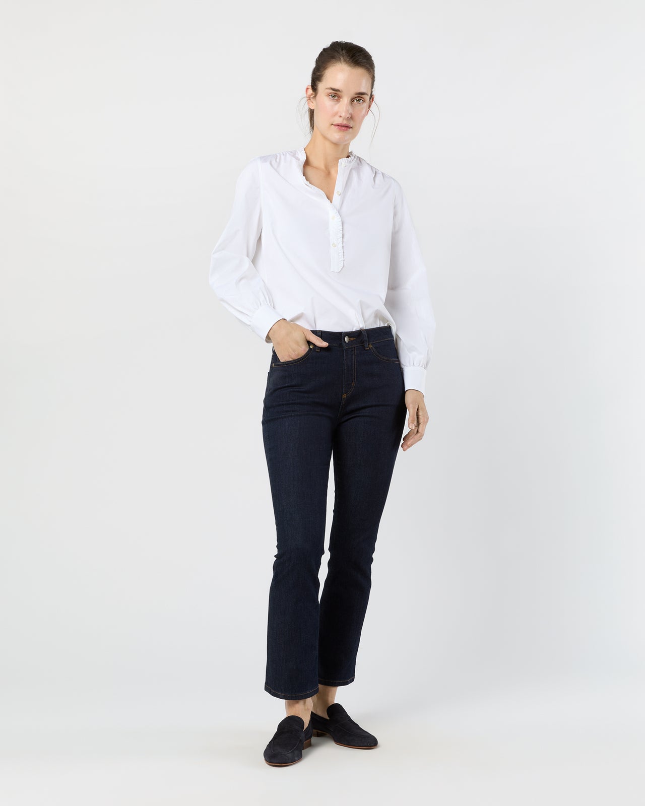 Becca Shirt in White Poplin