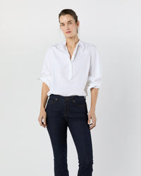 Becca Shirt in White Poplin