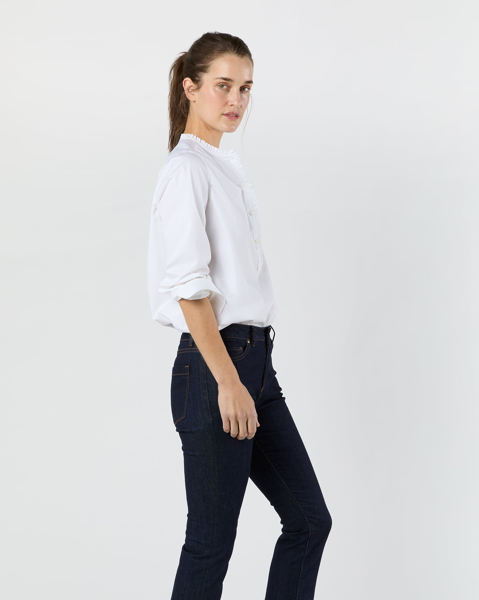 Becca Shirt in White Poplin