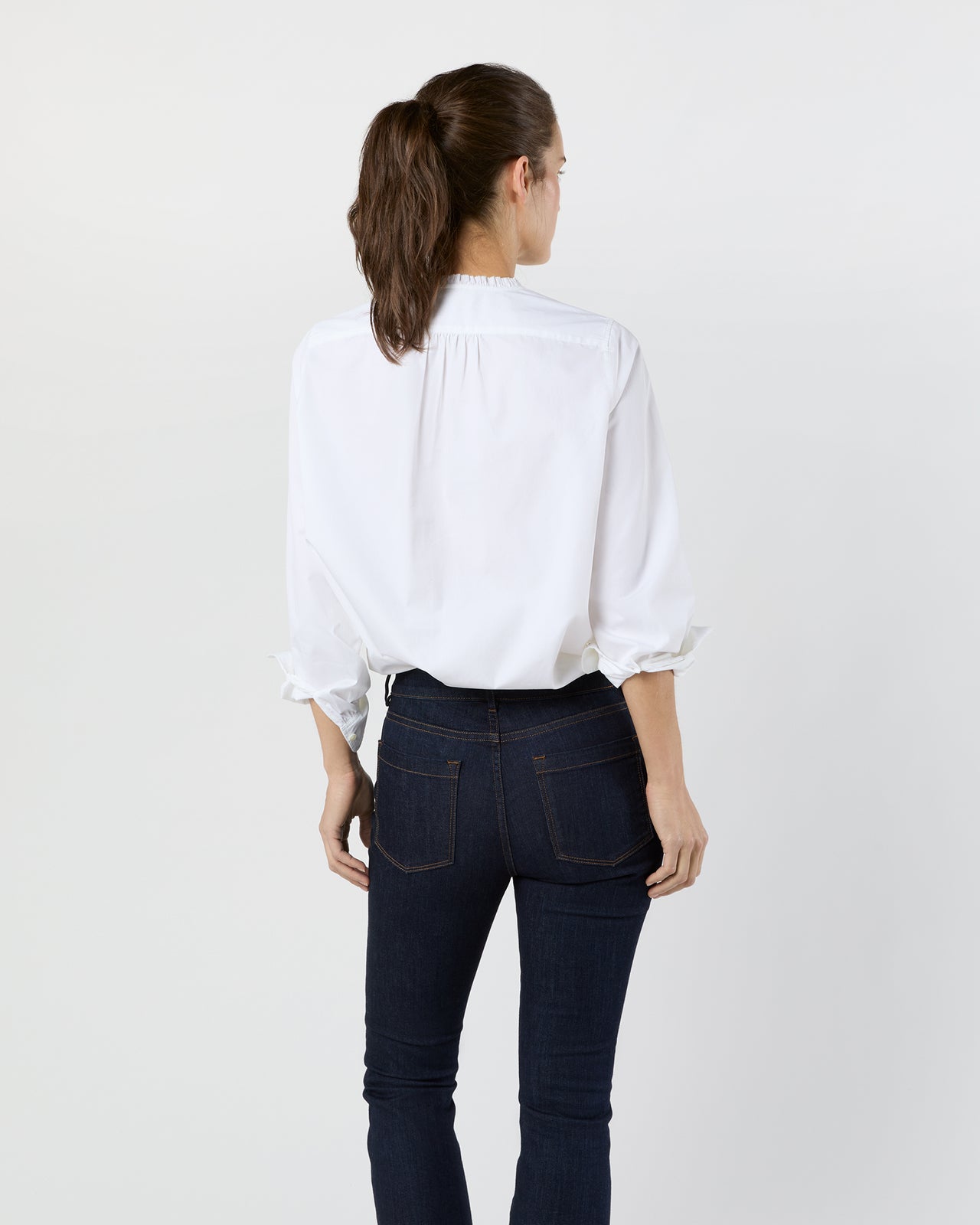 Becca Shirt in White Poplin