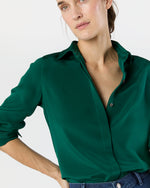 Load image into Gallery viewer, Classic Blouse in Forest Silk Crepe de Chine
