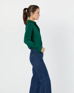 Load image into Gallery viewer, Classic Blouse in Forest Silk Crepe de Chine
