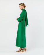 Load image into Gallery viewer, Maggie Maxi Dress in Green Silk Crepe de Chine
