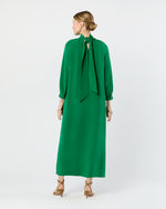 Load image into Gallery viewer, Maggie Maxi Dress in Green Silk Crepe de Chine

