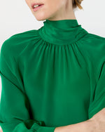 Load image into Gallery viewer, Maggie Maxi Dress in Green Silk Crepe de Chine
