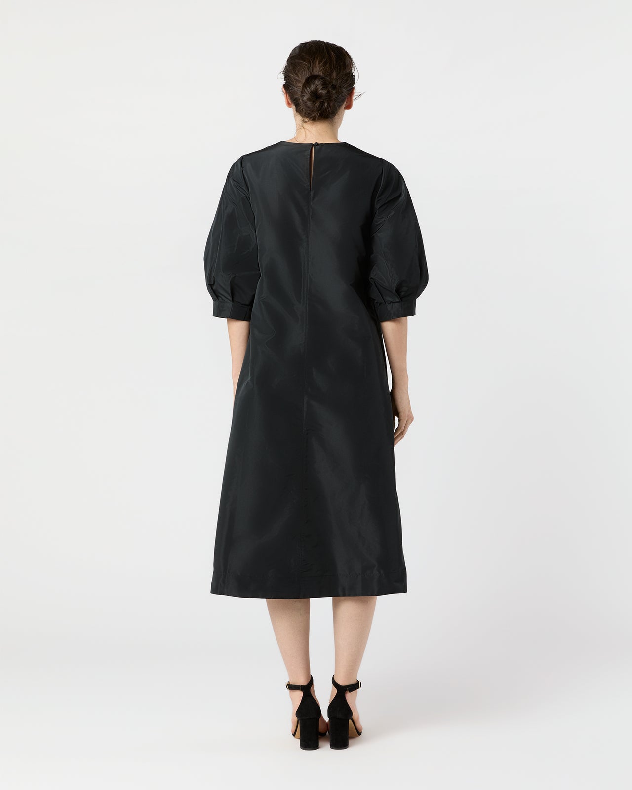 Ophelia Dress in Black Taffeta