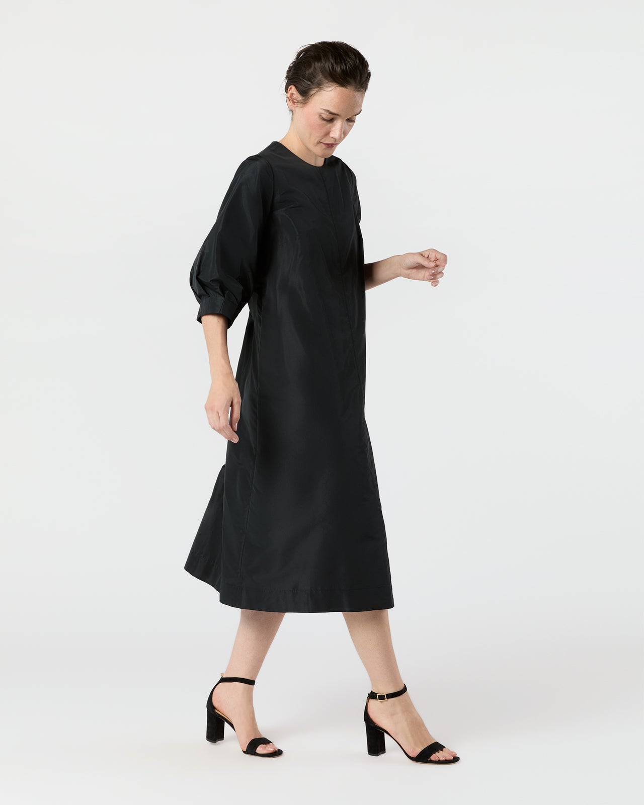 Ophelia Dress in Black Taffeta