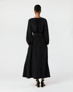 Load image into Gallery viewer, Ariana Maxi Dress in Black Silk Crepe de Chine
