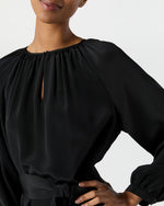 Load image into Gallery viewer, Ariana Maxi Dress in Black Silk Crepe de Chine
