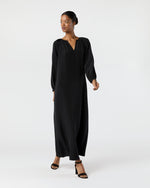 Load image into Gallery viewer, Ariana Maxi Dress in Black Silk Crepe de Chine
