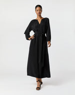 Load image into Gallery viewer, Ariana Maxi Dress in Black Silk Crepe de Chine
