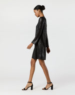 Load image into Gallery viewer, Katie Dress in Black Floral Sequin Mesh
