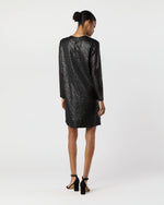 Load image into Gallery viewer, Katie Dress in Black Floral Sequin Mesh
