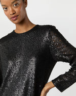 Load image into Gallery viewer, Katie Dress in Black Floral Sequin Mesh
