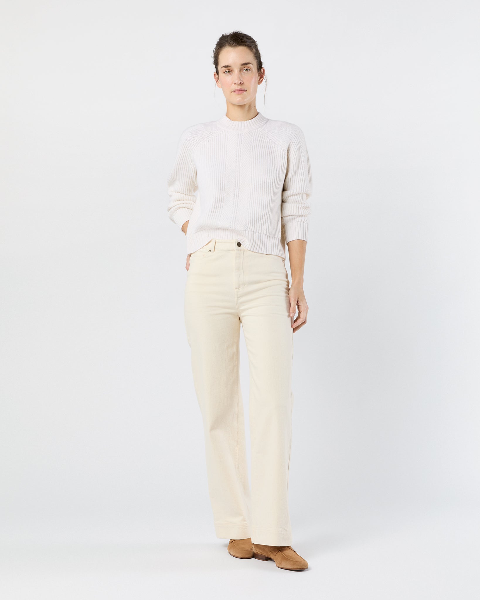 Dell Sweater in Ivory Cashmere