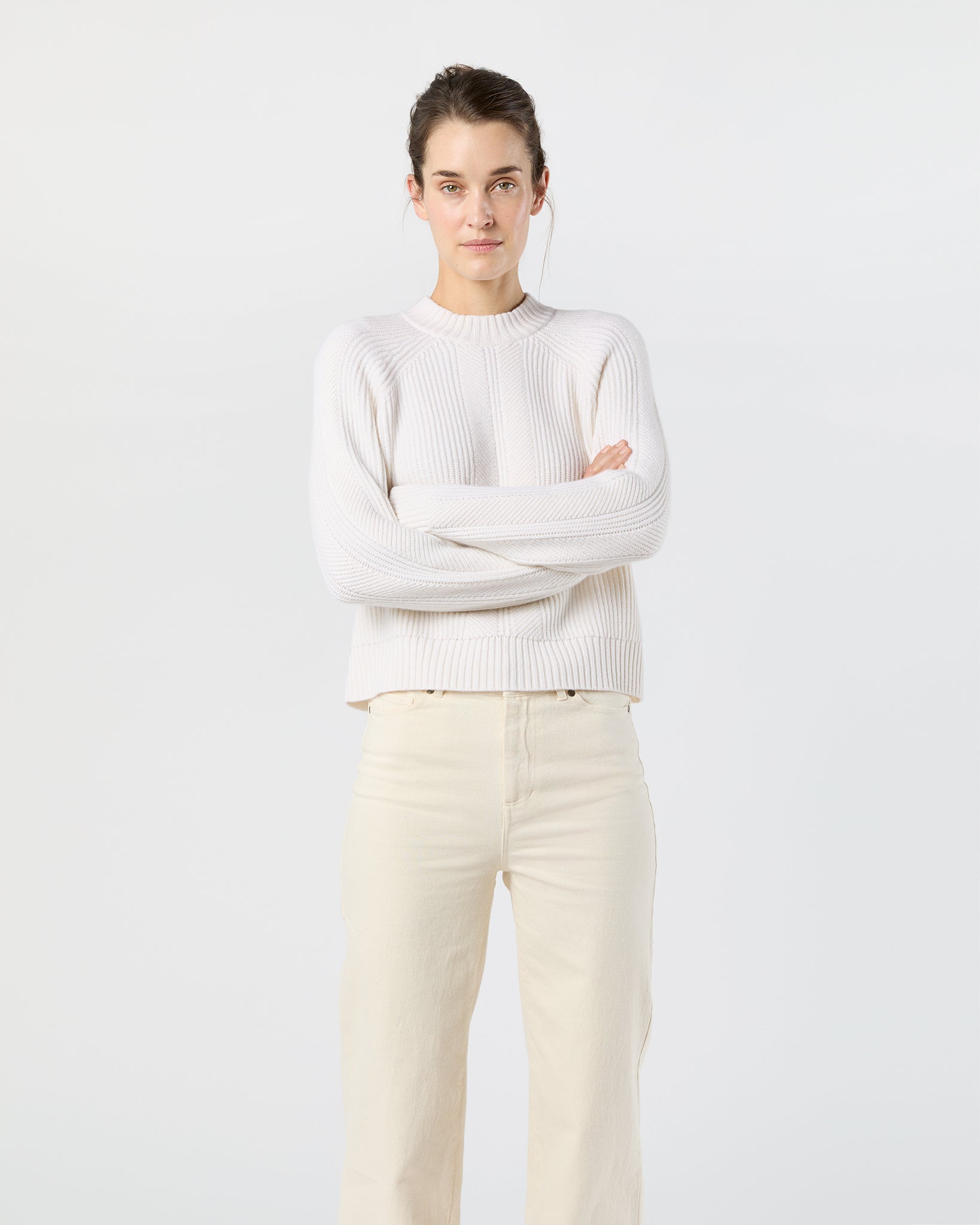 Dell Sweater in Ivory Cashmere