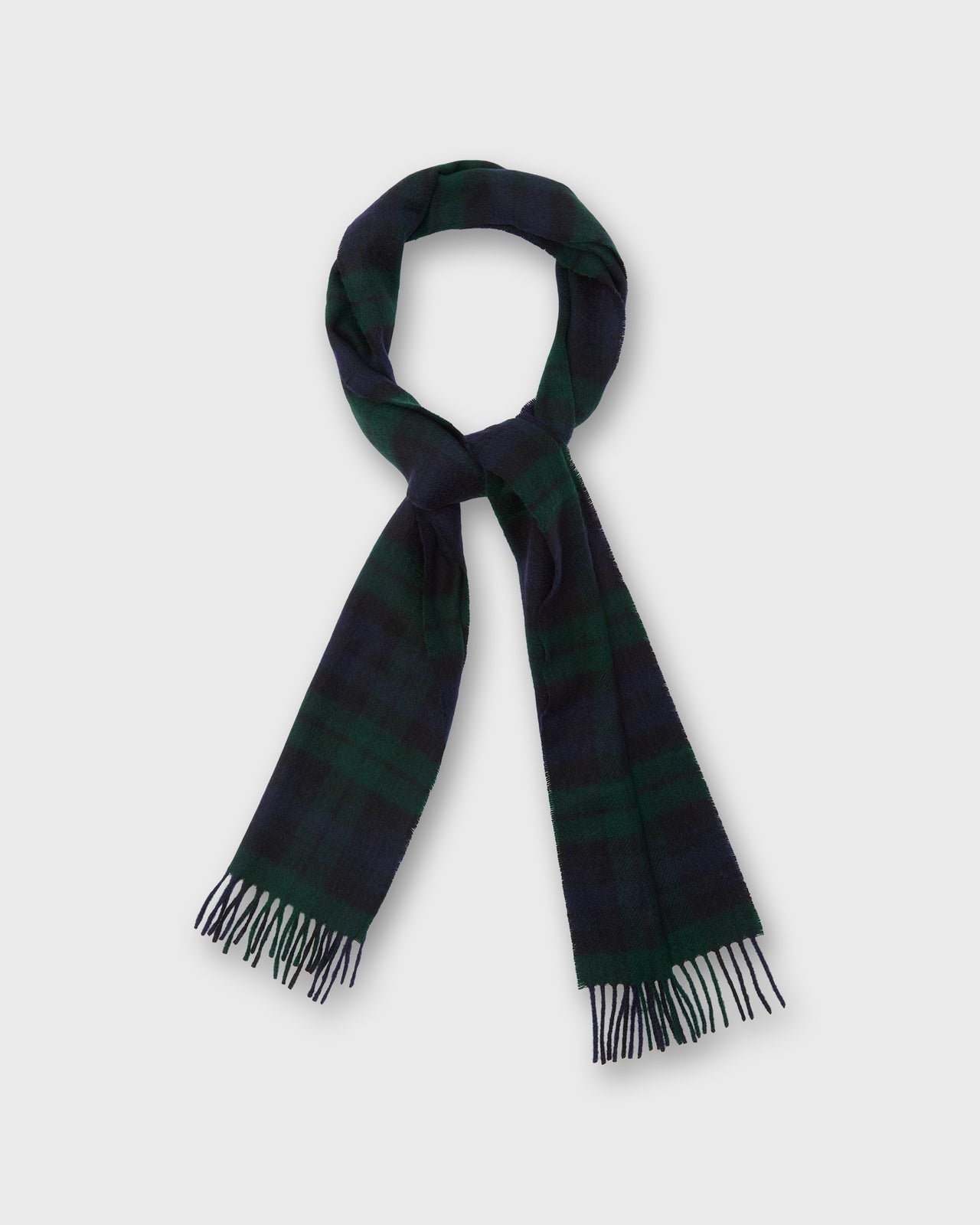 バレン SCARF HAT /Basic-Black /Checked-Navy Tartan Merino Scarf in Blackwatch | Shop Sid Mashburn