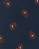 Load image into Gallery viewer, Silk Woven Tie in Navy/Burgundy/Bone Paisley
