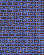 Load image into Gallery viewer, Silk Print Tie in Sky/Brown/Gold Link
