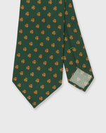 Load image into Gallery viewer, Silk Print Tie in Forest/Orange Foulard
