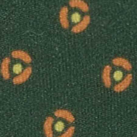 Silk Print Tie in Forest/Orange Foulard