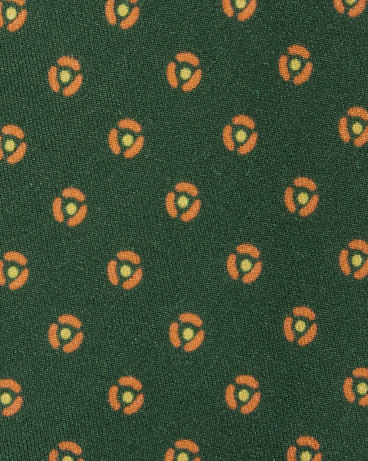 Silk Print Tie in Forest/Orange Foulard
