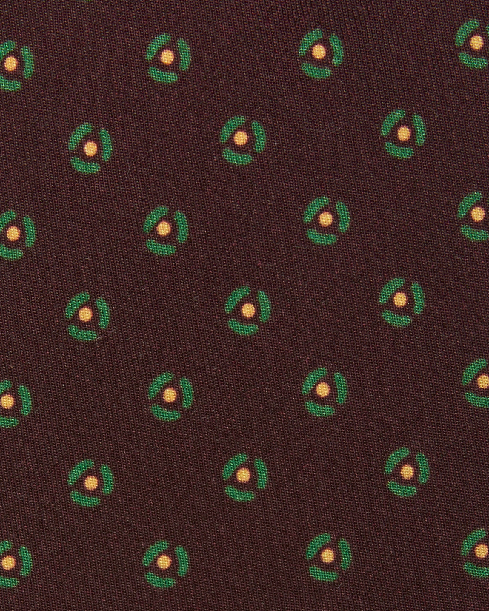 Silk Print Tie in Oxblood/Forest Foulard